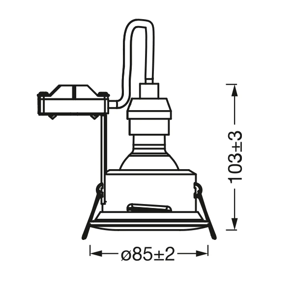 LEDVANCE ENCASTRÉ SPOTLIGHT TWISTLOCK LED, Ø 85mm, 4,3W / 2700K Blanc chaud GU10 - Image 3