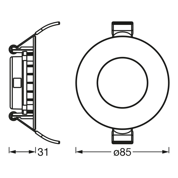LEDVANCE ENCASTRÉ SLIM DOWNLIGHT LED Plafonnier, Ø 85mm, 220…240V 4,50W / 4000K Blanc froid - Image 3